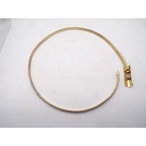 Gold Tone Omega Belt Snake Chain Clasp Smooth Collar